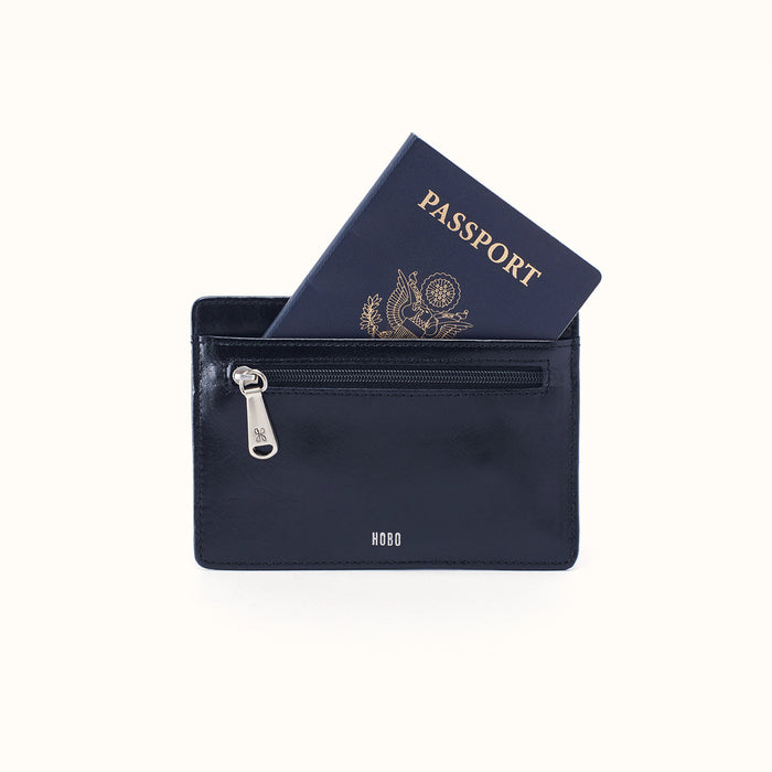 Euro Slide Card Case In Polished Leather