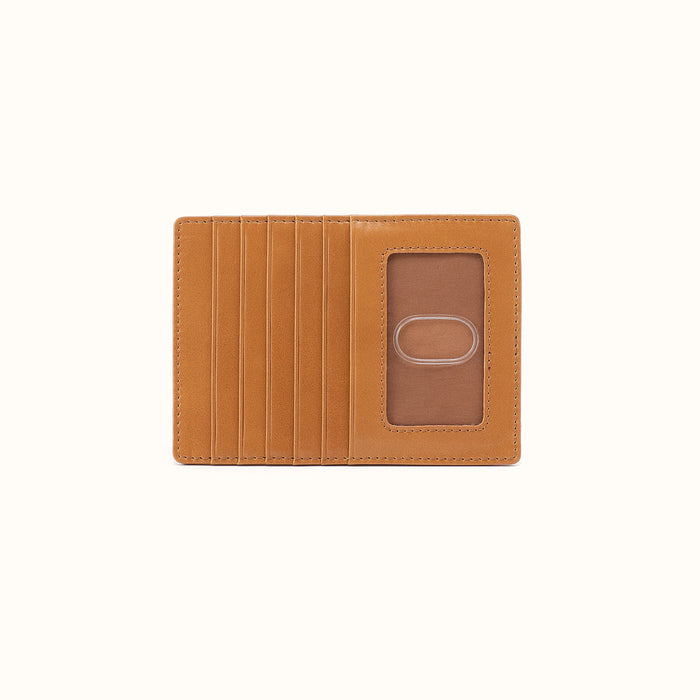 Euro Slide Card Case In Polished Leather - Natural- FOL
