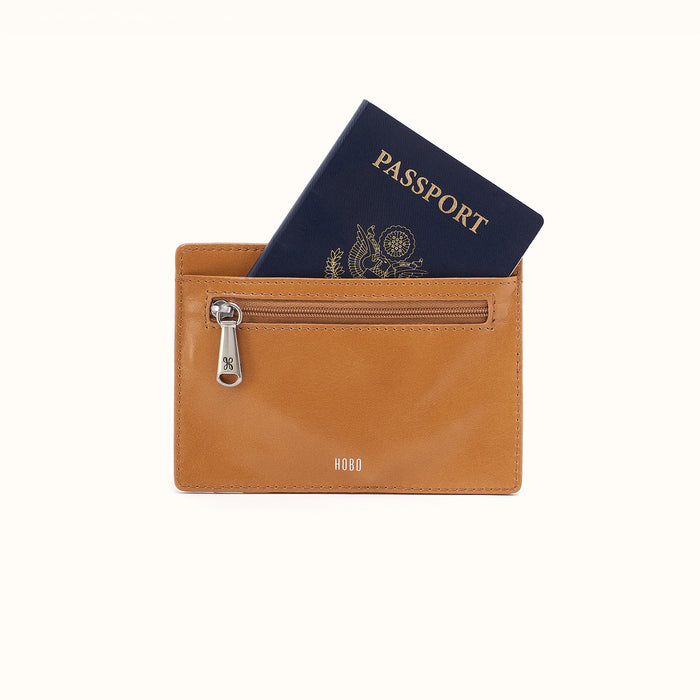 Euro Slide Card Case in Polished Leather - Natural