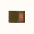 Euro Slide Card Case In Polished Leather - Olive Veil- FOL