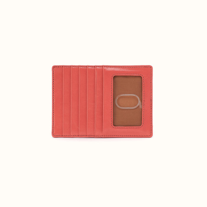 Euro Slide Card Case In Polished Leather - Pink Mirage- FOL