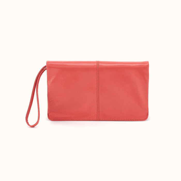 Evolve Wristlet In Polished Leather - Pink Mirage- FOL