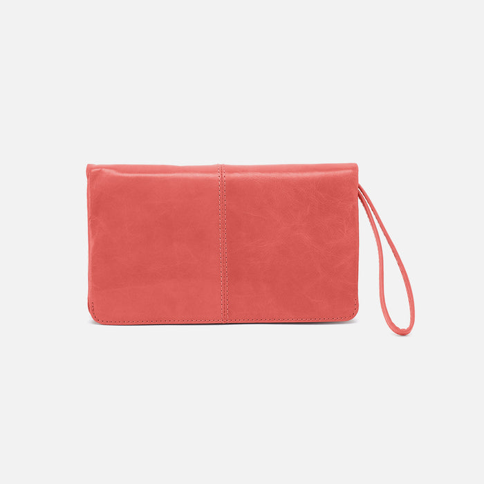 Evolve Wristlet In Polished Leather - Pink Mirage