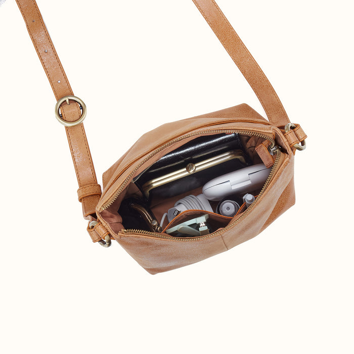 Expedition Crossbody in Buffed Leather - Whiskey