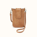 Expedition Phone Crossbody in Buffed Leather - Whiskey- FOL
