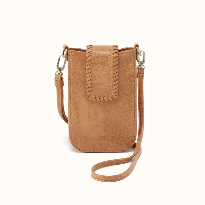 Expedition Phone Crossbody in Buffed Leather - Whiskey- FOL