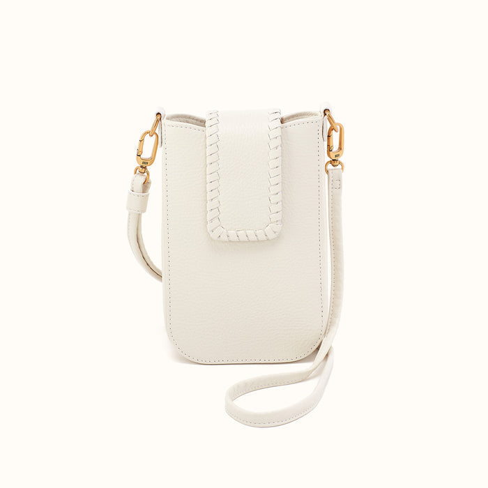 Expedition Phone Crossbody in Pebbled Leather - Coastal Cloud- FOL