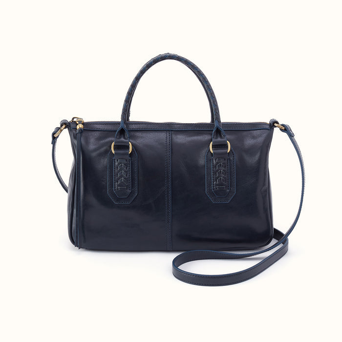 Expedition Satchel in Patina Leather - Navy Horizon- FOL