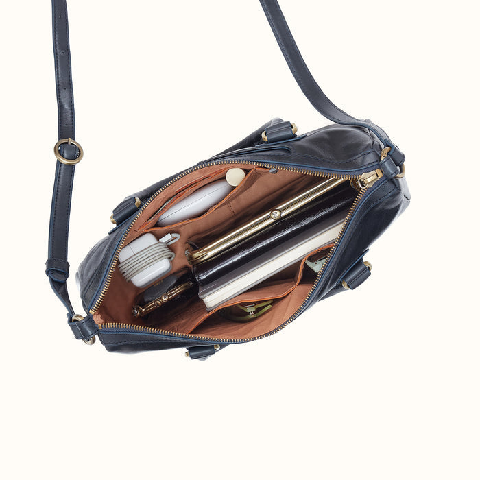 Expedition Satchel in Patina Leather - Navy Horizon