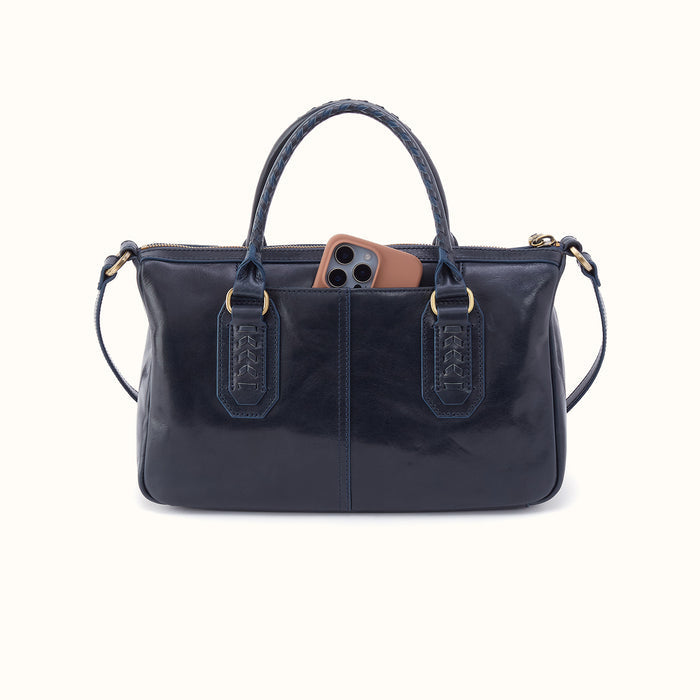 Expedition Satchel in Patina Leather - Navy Horizon