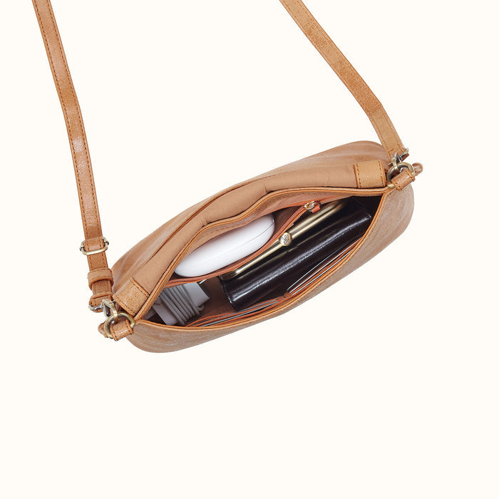 Expedition Shoulder Crossbody in Buffed Leather - Whiskey