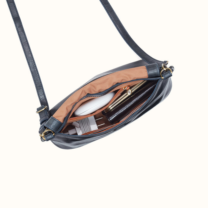 Expedition Shoulder Crossbody in Patina Leather - Navy Horizon