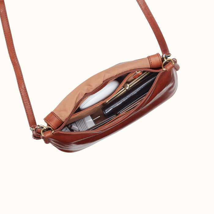 Expedition Shoulder Crossbody in Patina Leather - Pecan Ridge