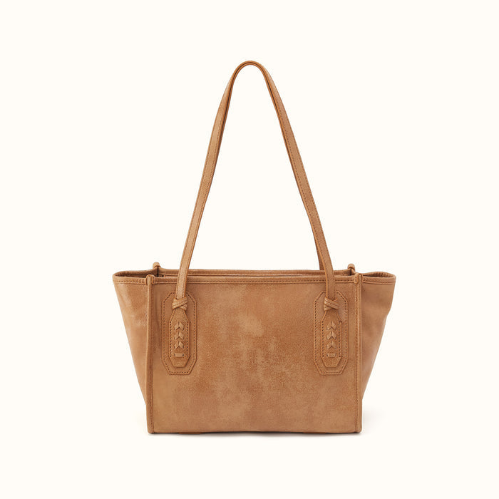 Brown tote bag with a strap on a white background- FOL