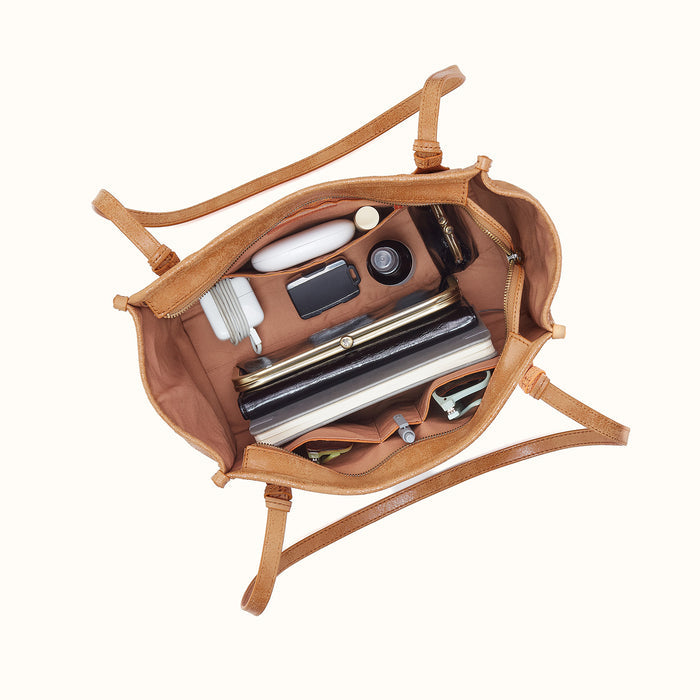Expedition Small Tote in Buffed Leather - Whiskey