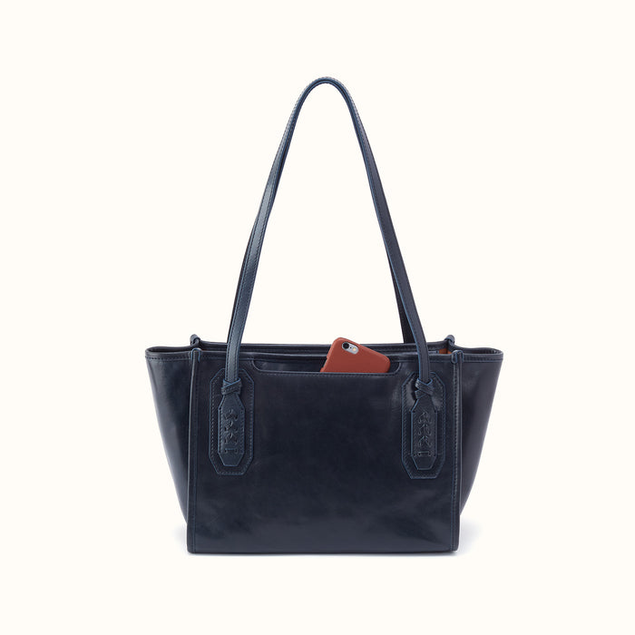 Expedition Small Tote in Patina Leather - Navy Horizon