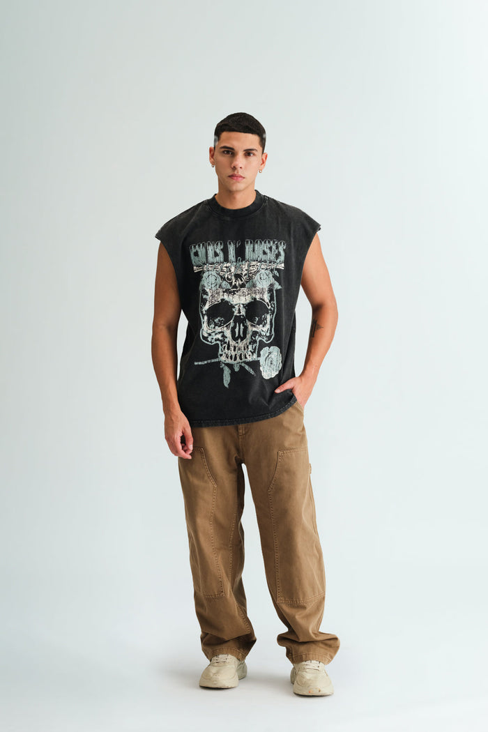 Faded Guns N Roses Oversized Tank