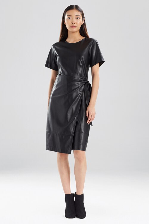 Faux Leather Apron Dress