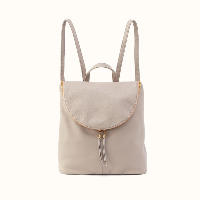 Fern Backpack in Pebbled Leather - Taupe- FOL