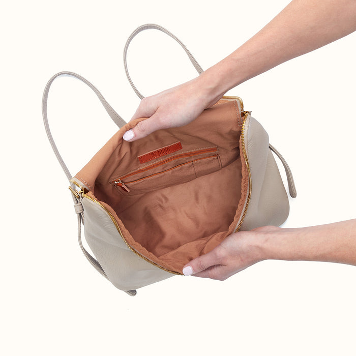 Fern Backpack in Pebbled Leather - Taupe