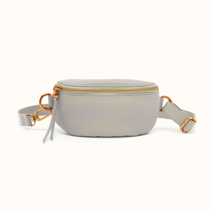 Fern Belt Bag In Pebbled Leather - Taupe- FOL