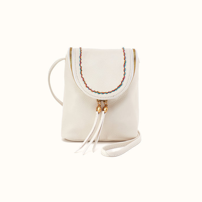 Fern Crossbody in Pebbled Leather - Coastal Cloud- FOL