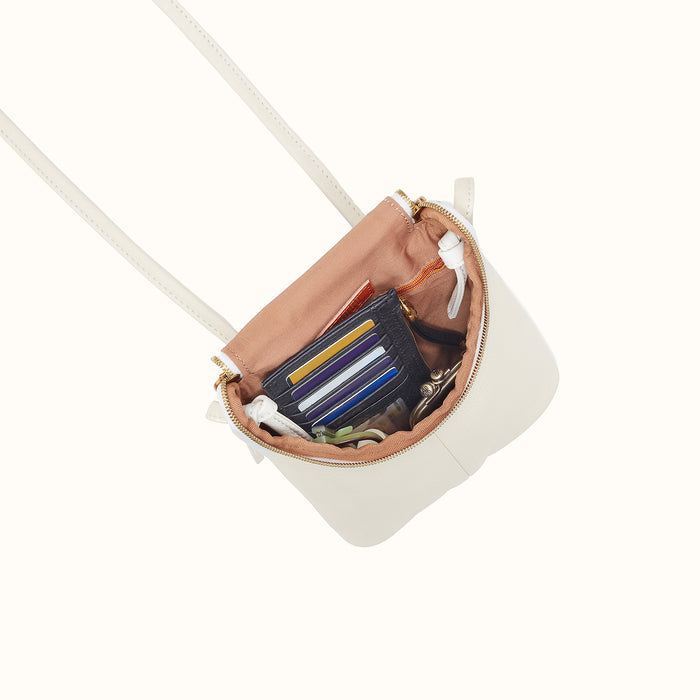 Fern Crossbody in Pebbled Leather - Coastal Cloud