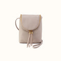 Fern Crossbody In Pebbled Leather - Taupe- FOL