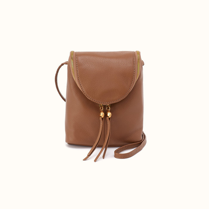 Fern Crossbody in Pebbled Leather - Timber Brown