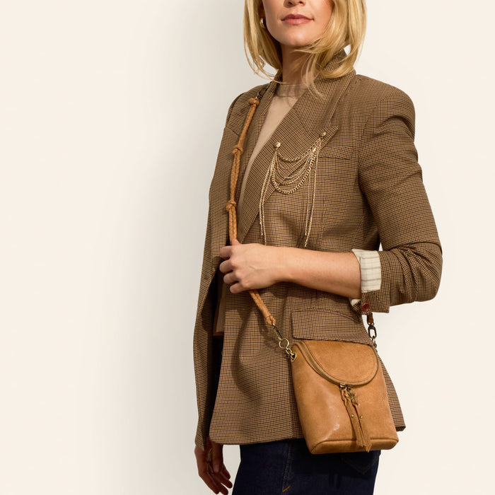 Fern Duo Crossbody In Buffed Leather - Whiskey