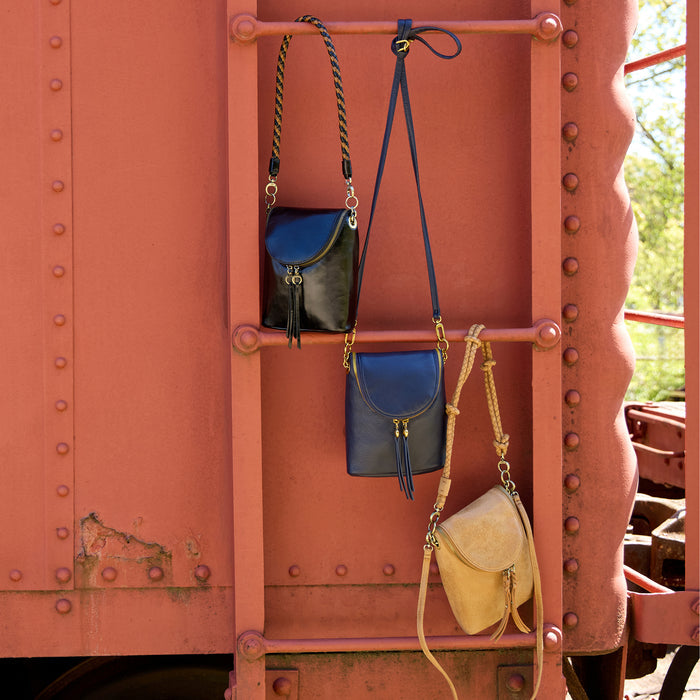 Fern Duo Crossbody In Pebbled Leather - Ink Navy