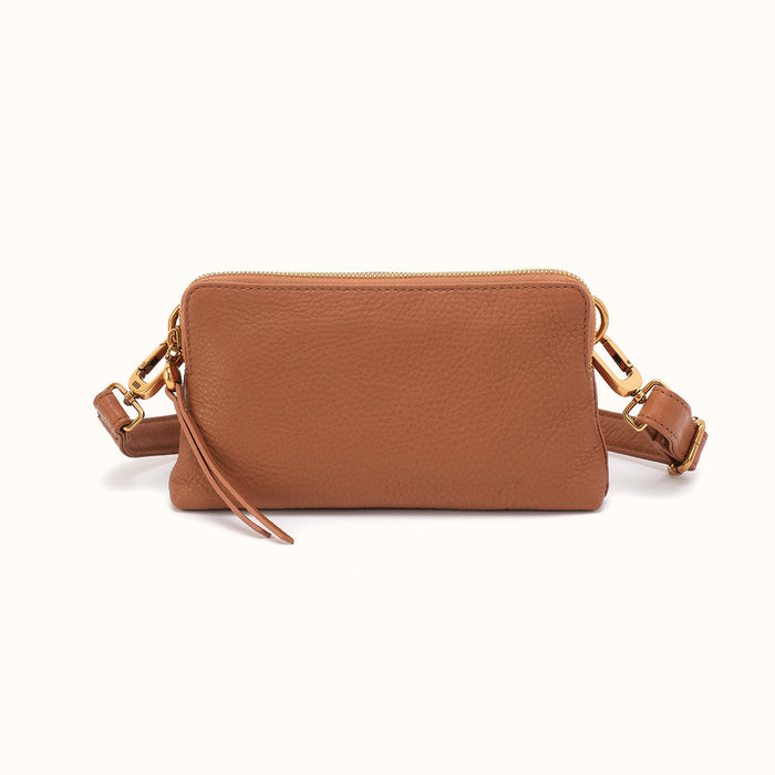 Fern Slim Belt Bag In Pebbled Leather - Warm Honey- FOL