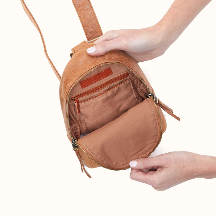 Fern Sling In Buffed Leather - Whiskey