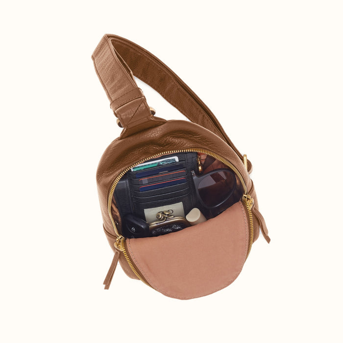 Fern Sling in Pebbled Leather - Timber Brown