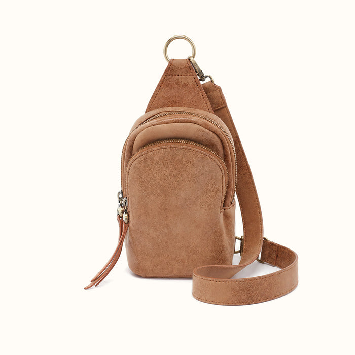 Fern Small Sling In Buffed Leather - Whiskey