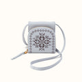 Fern Wallet Crossbody In Pebbled Leather - Blue Pearl- FOL