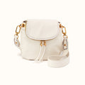 Fern Zip-Flap Crossbody in Pebbled Leather - Coastal Cloud- FOL