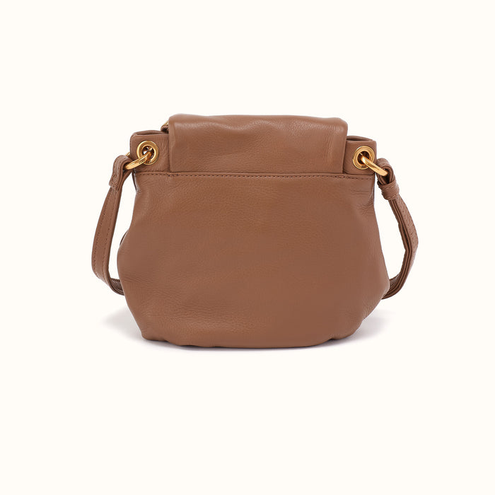 Fern Zip-Flap Crossbody In Pebbled Leather - Timber Brown
