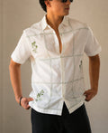 Off-White Floral Embroidery Shirt 100% Cotton