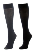 Floral Medallion/Solid 2 Pair Trouser Socks
