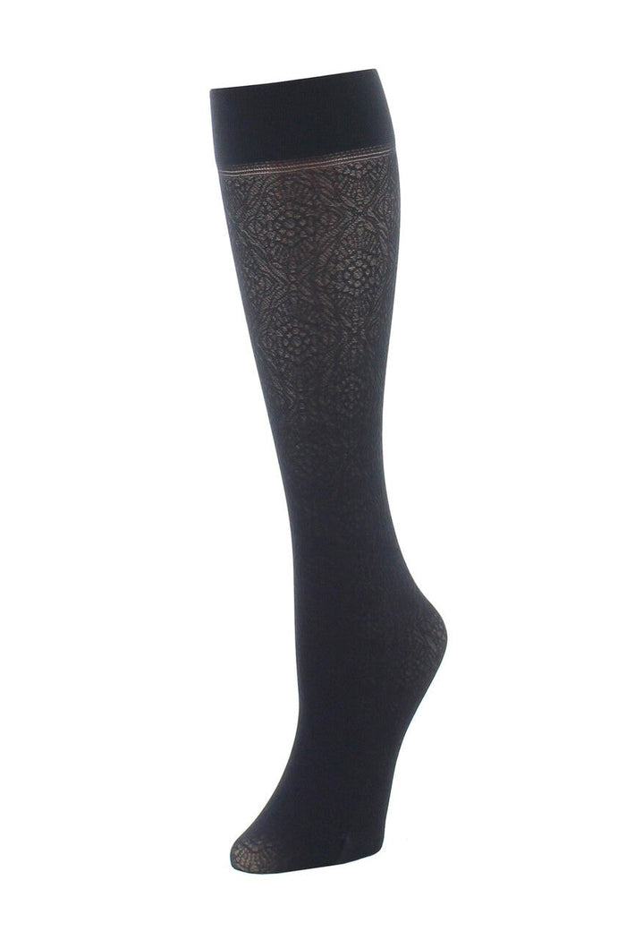 Floral Medallion/Solid 2 Pair Trouser Socks