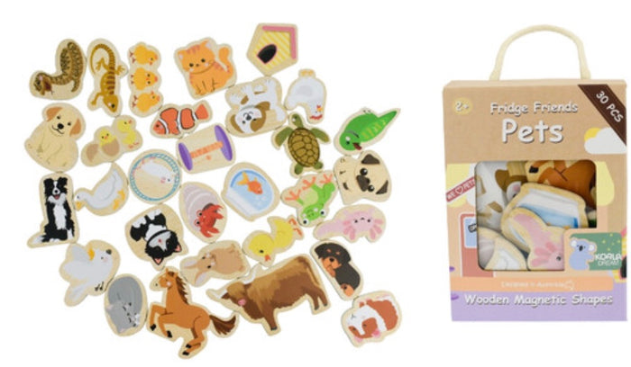Fridge Friends  - Pets   Wooden Magnets 30piece