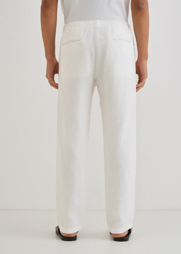Glacier White Linen pant