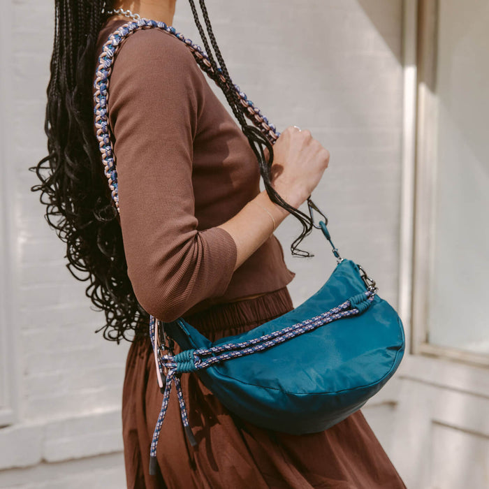 GO FOR IT Sling Crossbody in CaRefiber recycled nylon - Teal