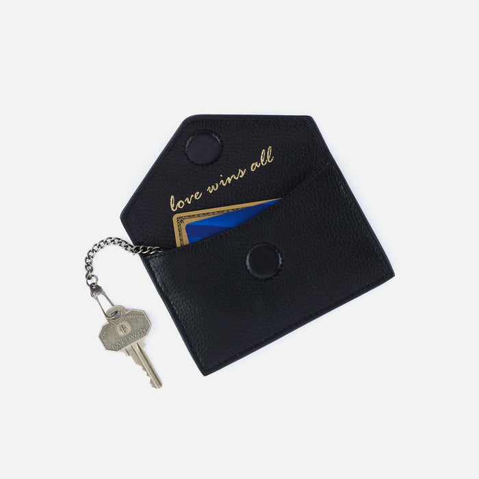 Goldie Card Case in Pebbled Leather - Black