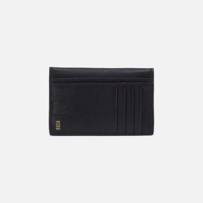 Goldie Card Case in Pebbled Leather - Black