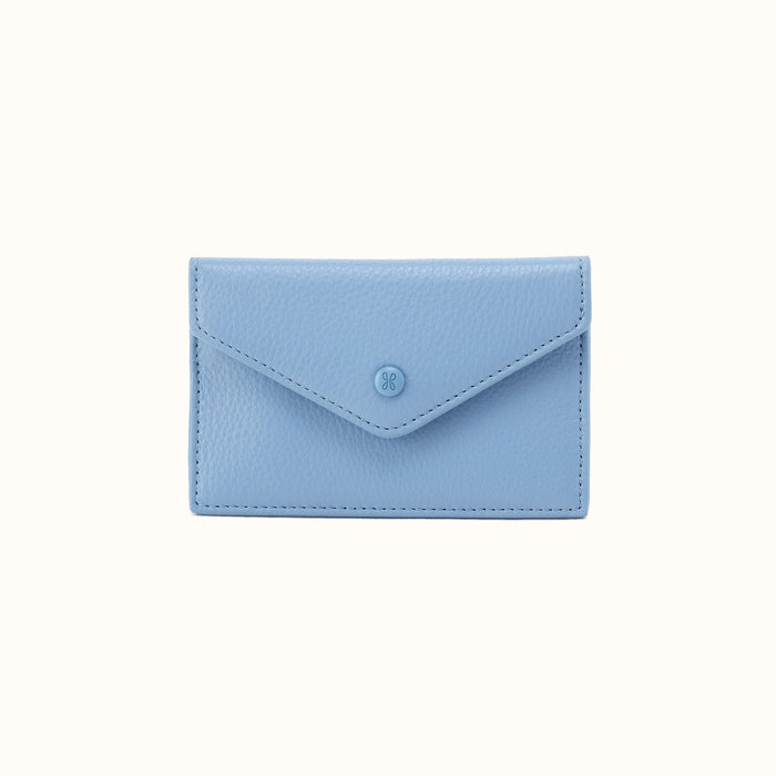 Goldie Card Case In Pebbled Leather - Seabreeze- FOL