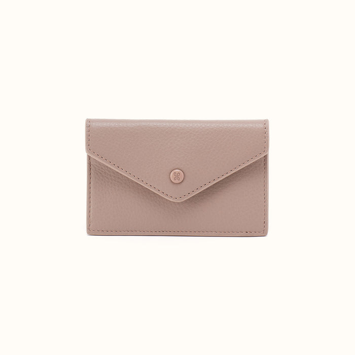 Goldie Card Case in Pebbled Leather - Warm Adobe- FOL