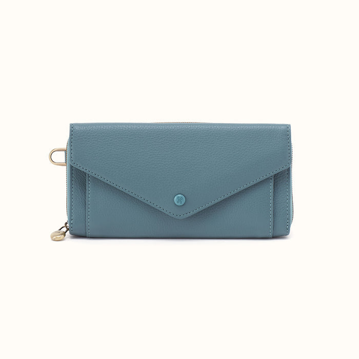 Goldie Large Wallet in Pebbled Leather - Agave Leaf- FOL