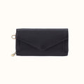 Goldie Large Wallet in Pebbled Leather - Black- FOL